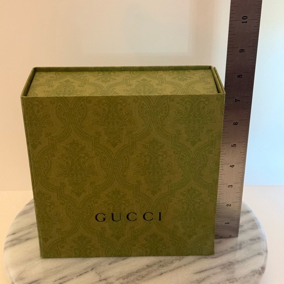 Gucci Olive Green Paisley With A Ribbon & 2 Small Gift Boxes Empty - Picture 6 of 16